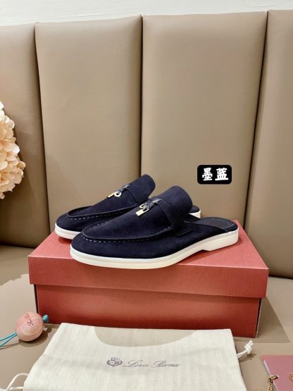  Loro Piana Babouche Charms Walk Moccasin Women's Slippers Suede #3165 - Image 8