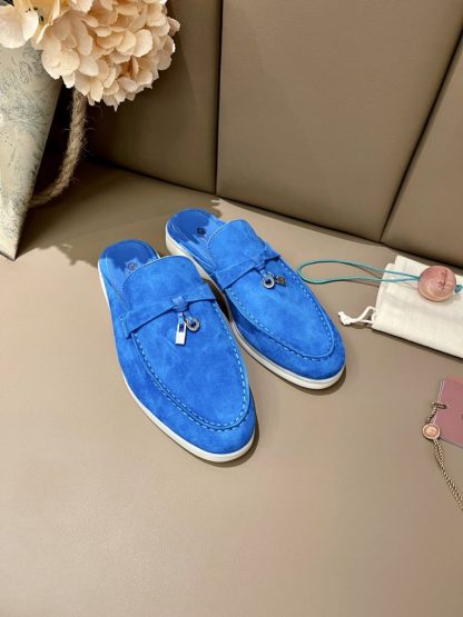  Loro Piana Babouche Charms Walk Moccasin Women's Slippers Suede #3164 - Image 6