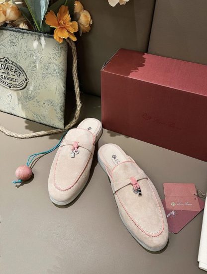  Loro Piana Babouche Charms Walk Moccasin Slipper Women's Suede Loafer #3152 - Image 9