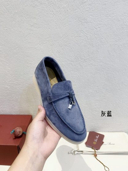  Loro Piana Summer Charms Walk Moccasin Women's Suede Loafer #3144 - Image 9