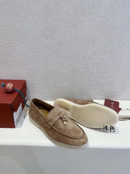  Loro Piana Summer Charms Walk Moccasin Women's Suede Loafer #3129 - Image 3