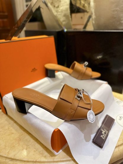  Hermes Women's GIGI 50 Sandal Naturel CalfSkin #3335 - Image 14