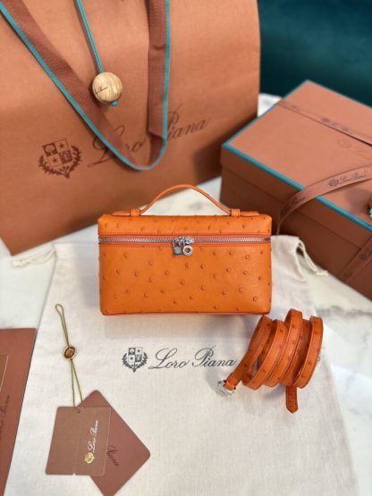 Loro Piana Replica Extra Poket L19 Ostrich leather Orange #3471