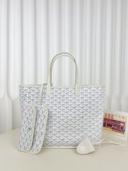  Goyard Anjou GM Bag White Tote #3372 - Image 15