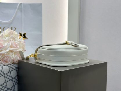  Dior Medium Dior Bobby Bag White Latte Box Calfskin #3486 - Image 10