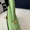  Hermes Kelly 25 3I Vert Criquet Handmade Epsom Gold #3539 - Image 11
