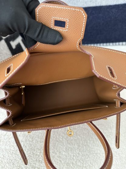  Hermes Birkin 25cm CC37 Gold Handmade Hand Stitching Epsom Leather Gold Hardware #3501 - Image 4