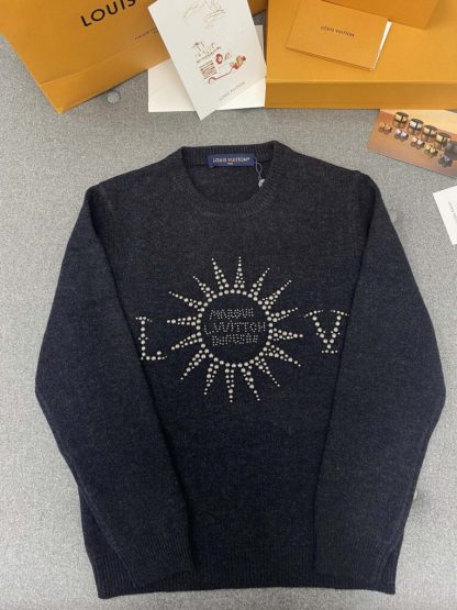  Louis Vuitton Men's Embellished Long-Sleeved Merino Wool Crewneck Sweater #3735 - Image 2