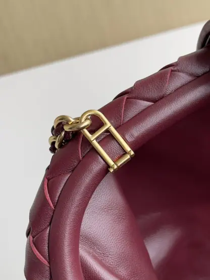  Bottega Veneta Teen Lauren 1980 With Chain Bag Barolo #3709 - Image 6