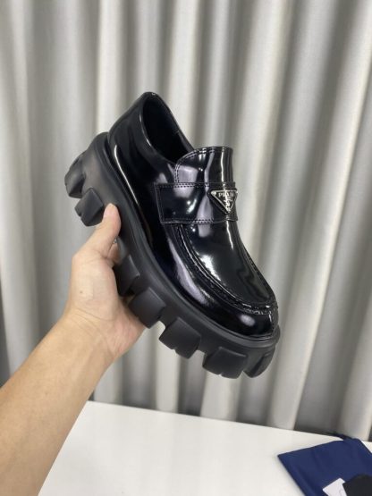  PRADA Brushed leather Monolith loafers Shoes #3866 - Image 6