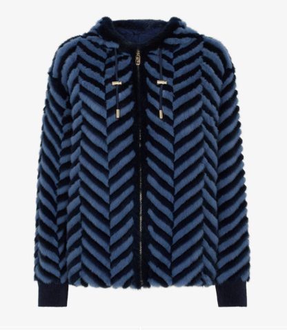 Replica Fendi Blue Mink Jacket For Women 24SS #3785
