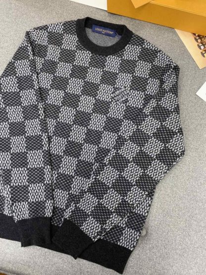  Louis Vuitton Damier Wool Crewneck Sweater Knitwear For Men #3853 - Image 4