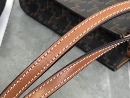 REPLICA CELINE MINI VERTICAL CABAS IN TRIOMPHE CANVAS AND CALFSKIN WITH CELINE PRINT 194372 TAN #3966 - Image 13