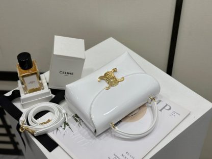 REPLICA CELINE TEEN NINO BAG IN SHINY CALFSKIN 118113 WHITE #3976 - Image 4